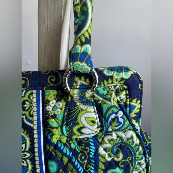 Vera Bradley Rhythm & Blues Structured Shoulder Bag Blue Greens Floral Pattern - Picture 3 of 9